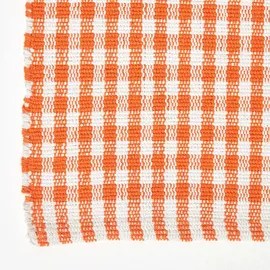Homescapes Vichy-Karo Teppichläufer 66 x 200 cm Orange/Weiß