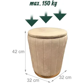 Relaxdays Hocker Samt mit Stauraum,