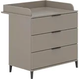 Home Affaire »ARI, 3 Schubladen«, inklusive Wickelaufsatz, Schubladen mit Soft-Close-Funktion 88 cm, grau