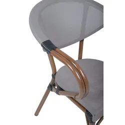 Stapelstuhl 2er Set, braun: Eleganter Outdoor-Komfort im Bambus-Look