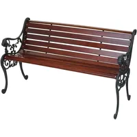 Mendler Gartenbank HWC-F98, Sitzbank Parkbank Holzbank, 2-Sitzer Gusseisen Holz