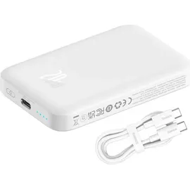 Baseus Magnetic Mini Air PPCXM06A 6000mAh 20W Powerbank 6000 mAh Wireless charging, 20 W White