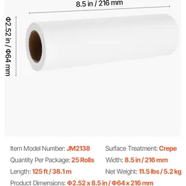Vevor Einwegauflagen für Gesichtskissen & Massageliege 25 St. 216 mm x 38,1 m
