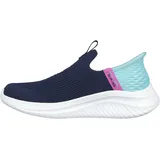 Skechers Mädchen Ultra Flex 3.0 Fresh Time Sneaker, Navy Mesh Turquoise Trim, 32 EU - 32 EU