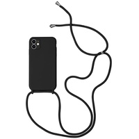 Sitthyw Handykette Hülle iPhone XS Max Silikon mit Band(Abnehmbar) Handy Kette Cover Stoßfest Abdeckung mit Kordel zum Umhängen Lanyard Case Schutzhülle mit Schnur für iPhone XS Max, schwarz