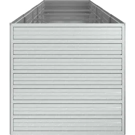 vidaXL Garten-Hochbeet verzinkter Stahl rechteckig 400 x 80 x 77 cm Silber