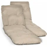 2x Auflage Sonnenliege Deckchair Flair Rl, 190x60x8 Cm, Natur