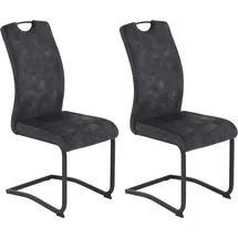 Hela Esszimmerstuhl HELA "Tabea Freischwinger BESTSELLER verschiedene Stoffqualitäten", grau (vintage anthrazit, schwarz), B:43cm H:99cm T:61cm, 100% Polyester, Stühle, Esszimmerstuhl, 2 oder 4 Stück, Schwingstuhl, Microfaser Vintage oder Kunstleder