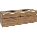 Villeroy & Boch Legato Waschtischunterschrank B768L0RH 160x55x50cm, für 2 Waschtische, mit LED-Beleuchtung, Kansas Oak