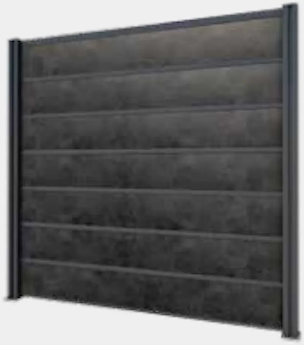 Gutta Sichtschutzzaun Erweiterung 194 x 186 cm Schichtstoffplatten Betonoptik anthrazit Weiß
