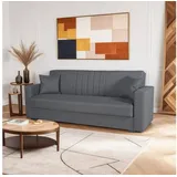 gowoll 3-Sitzer Sofa Bed mit Schlaffunktion und Stauraum Schlafsessel Gästebett, Simple Modern Couch 190 cm Breit mit Relaxfunktion für Wohnzimmer grau