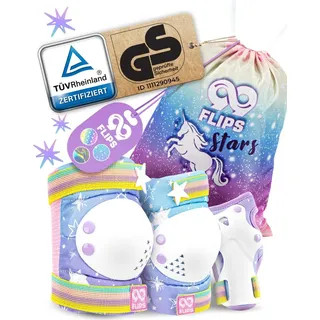 99flips Schoner Kinder Knieschoner Kinder - Inliner Schoner Set - Protektoren - Knie und Ellenbogenschützer - S/M Rainbow - Knieschützer Skateboard, Scooter, Rollschuhe