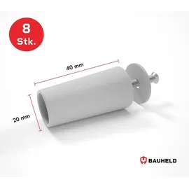 BAUHELD Rolladenstopper 40mm Offen 8 Stück Hellgrau