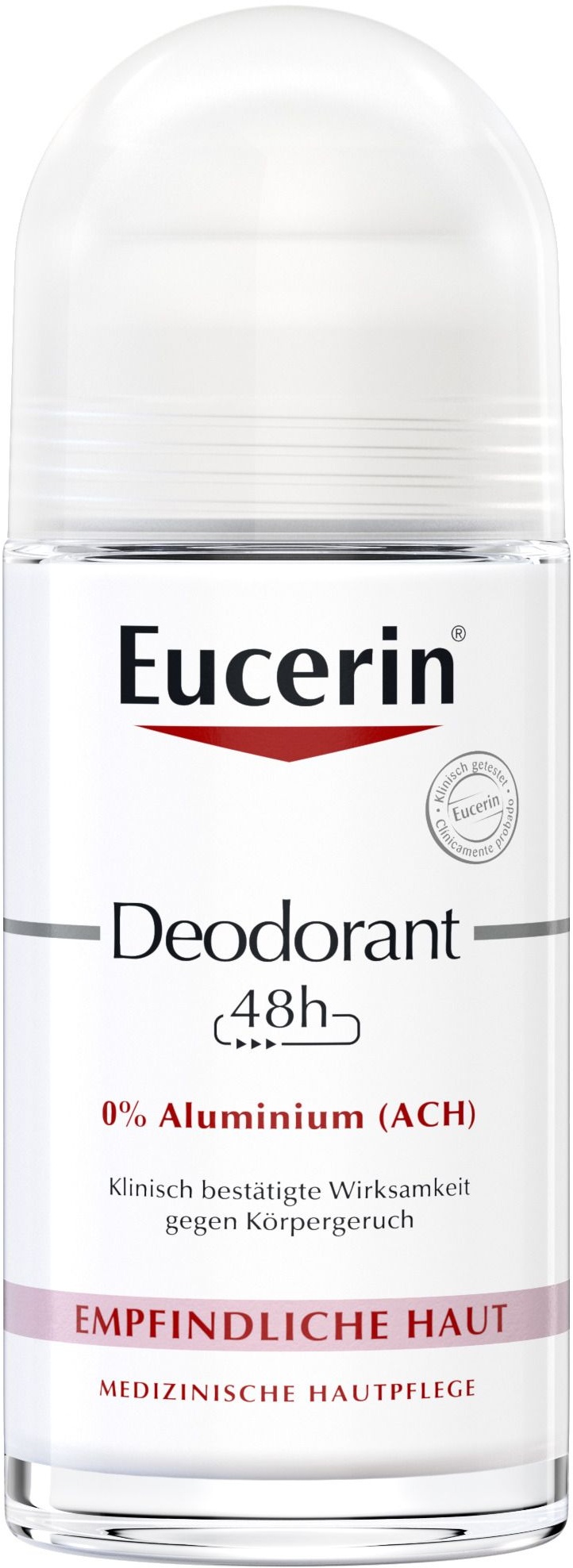 Eucerin Deodorant Roll-on Empfindliche Haut 48h 0% Aluminium – Deo Roller schützt empfindliche Haut vor Körpergeruch