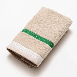 Benetton - Toilettentuch 30 x 50 cm, 100 % beige Baumwolle mit neutralen Streifen