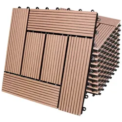 WPC Fliesen 11er-Set Mosaik Terrakotta - 30x30cm