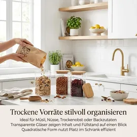 gouveo Vorratsglas eckig 500 ml 6 St.
