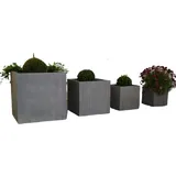 Jet-Line 4er-Set Blumenkübel flora betonoptik