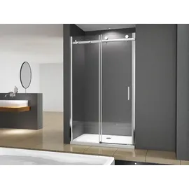 Buylando Viktoria Nischendusche mit Schiebetür 125 x 195 cm 125x195 cm Silber/Transparent