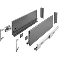 MS Beschläge Schubladensystem Schubladenauszug Anthrazit Dämpfung 350mm 168mm
