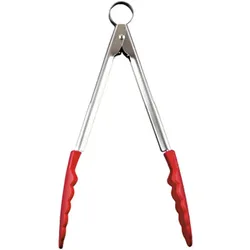 Servierzange CUISIPRO, bunt (silberfarben, rot), L:24cm, Edelstahl, Silikon, Küchenzangen, Silikon, 24 cm