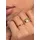 Thomas Sabo Fingerring THOMAS SABO "Kugeln mit Steinen" Gr. 58, gold (gelbgoldfarben, mehrfarbig), Fingerringe, Damen, 58, Silber 925 (recycelt), 2mm, Fingerring, mit Glas-Keramik Stein, Korund, Zirkonia (synth.)
