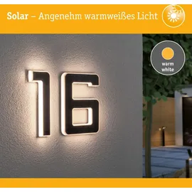 Paulmann Bundle Solar LED Hausnummernleuchte Nummer 16 - Schwarz