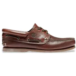 Timberland für Herren. TB1760152141 Klassischer authentischer Bootsschuh aus braunem Leder (42), Wohnung, Schnürsenkel, Lässig