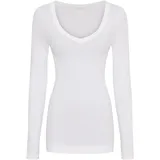 seamless basic Funktionstop SEAMLESS BASIC "Seamless Basic Top Retro V-neck", Damen, Gr. L/XL, weiß, Obermaterial: 100% Baumwolle, Tops