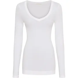 seamless basic Funktionstop SEAMLESS BASIC "Seamless Basic Top Retro V-neck", Damen, Gr. L/XL, weiß, Obermaterial: 100% Baumwolle, Tops