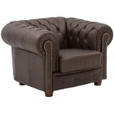 58 aufm Kessel Cocktailsessel Kath Leder 58 x 71 x 70 cm Braun mit Relax-Funktion