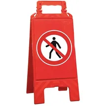 Denios Moravia Warnaufsteller rot FUßGÄNGER VERBOTEN