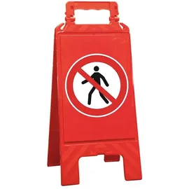 Denios Moravia Warnaufsteller rot FUßGÄNGER VERBOTEN