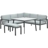 Garden Impressions Gartenlounge-Set Dining-Ecklounge "Baltimore" inkl. Ecksofa, Bank und Tisch grau