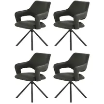 Jockenhöfer Esszimmerstuhl Lambert Lederoptik schwarz 4er Set