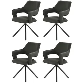 Jockenhöfer Esszimmerstuhl Lambert Lederoptik schwarz 4er Set