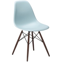 Vitra Stuhl Eames Plastic Side Chair DSW 83x46.5x55 cm grau, Gestell: Ahorn nussbaumfarbig, Designer Charles & Ray Eames