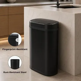 Five Stars Sensor-Mülleimer 60 l Schwarz