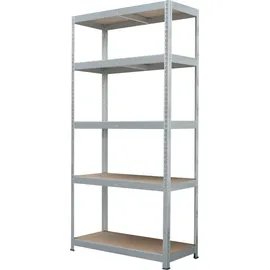 Trendline Metallsteckregal 180 x 90 x 40 cm 5 Holzböden 875 kg