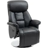 Homcom Relaxsessel Fernsehsessel mit Liegefunktion, Fußteil, TV-Sessel bis 150 kg Belastbar, für Wohnzimmer, Kunstleder, Schwarz Leder, 80x109x78 cm, Sessel, Relaxsessel