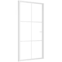 vidaXL Innentür 102,5x201,5 cm Weiß ESG-Glas und Aluminium