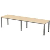 Rocada Mehrfacharbeitstisch Executive BxTxH 360x80x73cm Gestell verchromt Platte Melamin buche