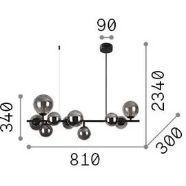 Ideal Lux Perlage 10-flg. 81 cm rund Messing satiniert