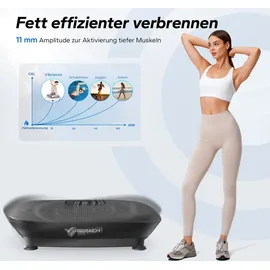 Merach Vibrationsplatte Trainingsgerät – mit 10 Intensitätsstufen, für Ganzkörpertraining, Muskelaufbau & Formung, schwarz
