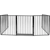 Kaminschutzgitter 5-tlg Ofenschutzgitter Laufgitter Absperrgitter Türschutzgitter Kinder-Sicherung,304x75cm,Schwarz - Jopassy