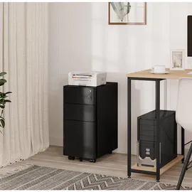 Woltu Rollcontainer, Schwarz,