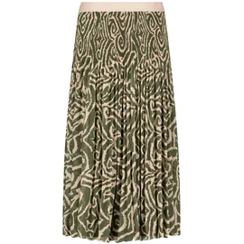 Cartoon Midirock Damen Plissee Khaki/Cream 36
