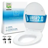 Benkstein WC Sitz mit Absenkautomatik Duroplast Toilettendeckel weiß Klobrille Klodeckel