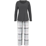 Arizona Damen Pyjama dunkelgrau-weiß Gr.32/34