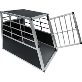 MonsterShop Auto Hundetransportbox große Einzelbox Hundebox Transportbox Gitterbox Fahrzeugbox Kofferraumbox Katzen Hunde Aluminium Trapez